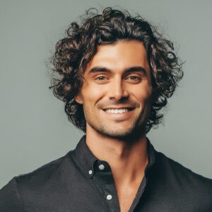 A Vision of Relaxed Charm: The Handsome Man with Loose Curls