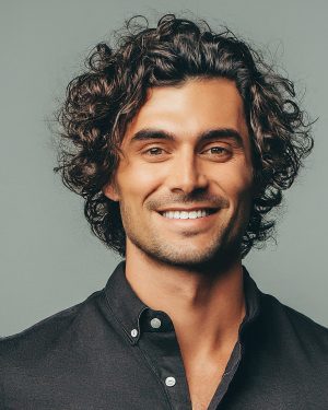 A Vision of Relaxed Charm: The Handsome Man with Loose Curls