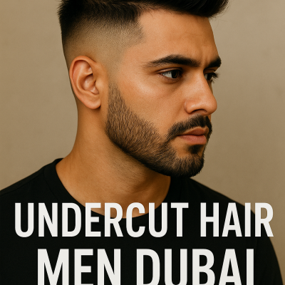 Undercut hairstyle for men in Dubai – trendy gents haircut with short sides and longer top, styled at GQ Men’s Hair Lounge